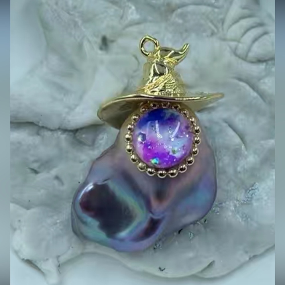 Natural Purple Baroque Pearl Pendant